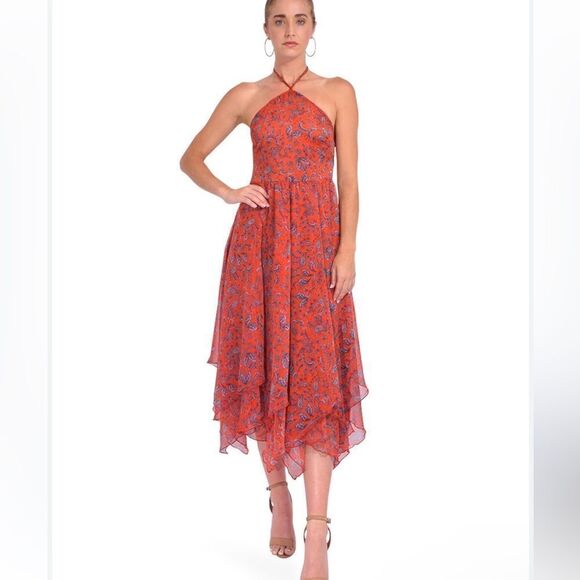 MISA Adele Dress in Aranciatta Paisley FLAWED SMALL - Picture 7 of 15